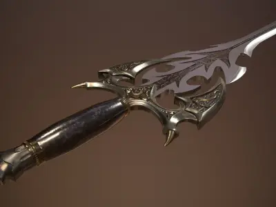  Antique Fantasy Sword - PBR low-poly Model Low-poly 3D model