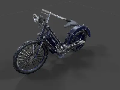 Antique Hildebrand And Wolfmuller Bike - Low Poly  Low-poly 3D model