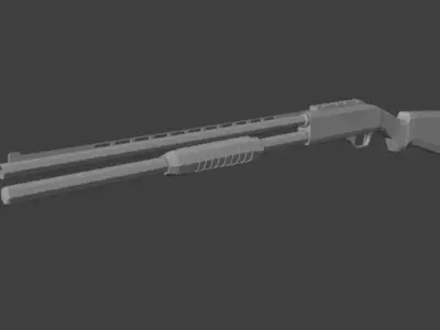 Pump Shotgun Low-poly 3D model