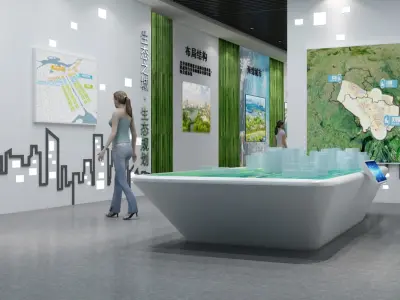 Hall Exhibition Industrial Modern of 3D model