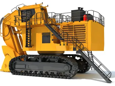 Tracked Mining Excavator 3D model purchase