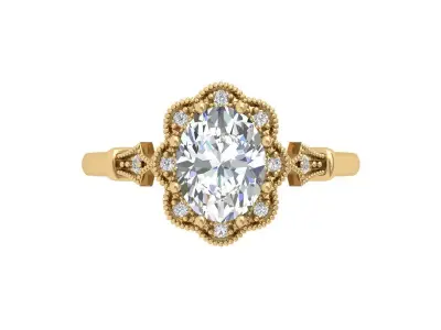 Art-Deco-Ring 3D print model order