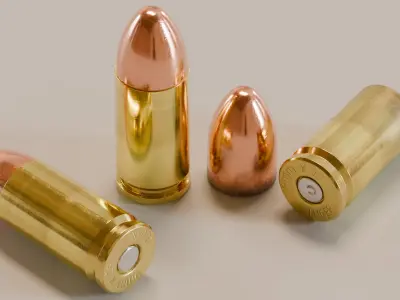 9mm x 19 Luger Parabellum Bullet Cartridge 3D model