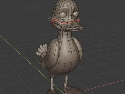 Duck lowpoly cartoon Free 3D model
