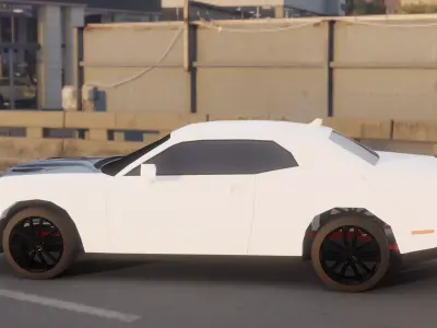 Low Poly Muscle Car       Game Ready Vehicle Free low-poly 3D model