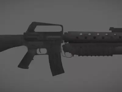Colt M16A1 with m203 granade launcher I M16 Low-poly 3D model