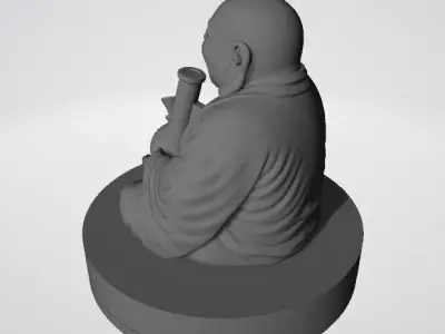 Laughing Buddha Herb Grinder-2-Part Magnetic Grinder-MellowVerse 3D print model