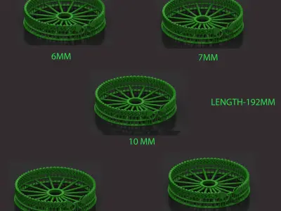 5 SIZE SPIRAL 2 in 1 ANTIQUE CUBAN CHAIN OR BRACELET 3D Model Pack