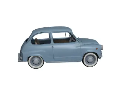 Classic Fiat 600 Vintage European Compact Car 3D model