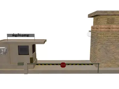 Desert Security Guard Booth Low-poly 3D model