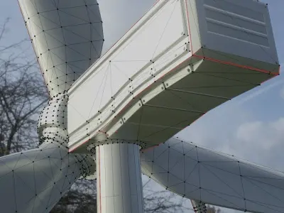 Low Poly Wind Turbine 100m Low-poly 3D model