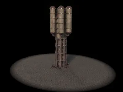 Steampunk Water Tower Free low-poly 3D model