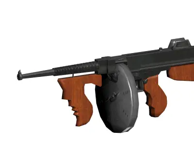 Thompson Sub Machine Gun m1921 A Low-poly 3D model