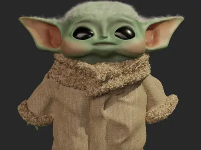 Baby Yoda - Grogu with glasses 3D model