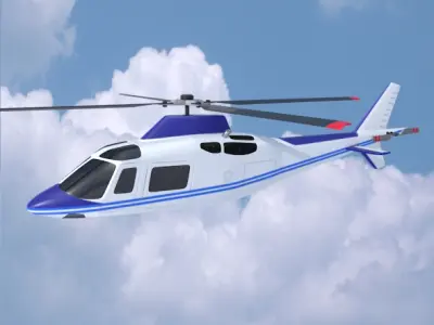 Agusta aw109 civilian helicopter 3D model