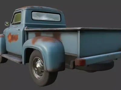 Vintage Rusty Pickup Truck 3D Model 3D model 13