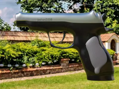 gun for games or animations Low-poly 3D model
