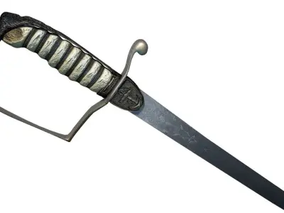 Naval Artillery Sword Pirate Anchor Blade Cutlass Sailor Low-poly 3D model