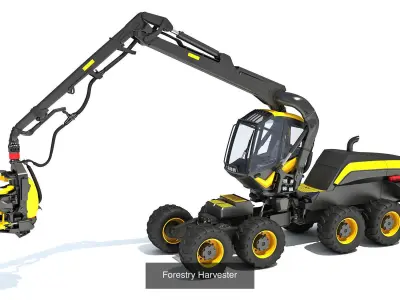 Forestry Set holland excavator 3D Model Pack
