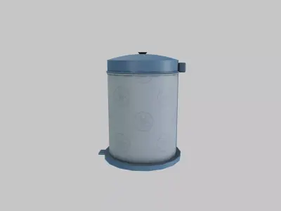 Dustbin Low-poly 3D model