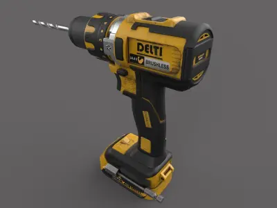 Power Drill  Low-poly 3D model