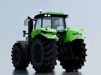 Modern Agricultural Tractor 3D Model  Low-poly 3D model