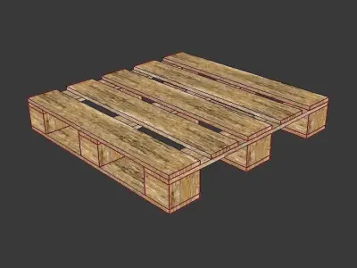 Wooden pallet Free low-poly 3D model 4