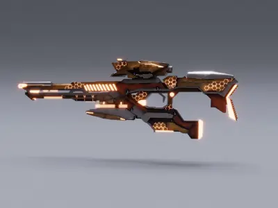 Weapon HARDGUN Low-poly 3D model