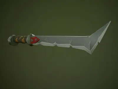 Low Poly Stylized Weapon Game Ready Free low-poly 3D model