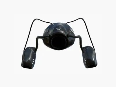 Jetpack H03 Black White - SciFi Character Design Low-poly 3D model