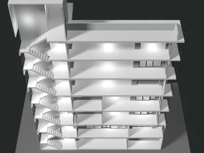 Office building in section cut 24ZZ40 3D model