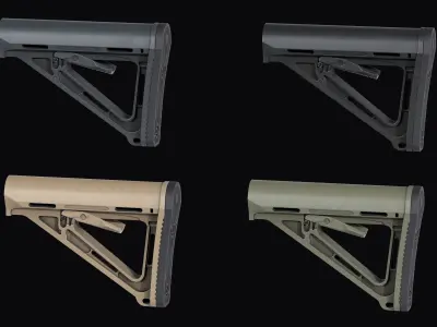 Magpul MOE Carbine ButtStock M4 AR Low-poly 3D model