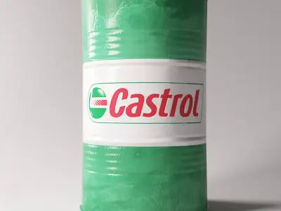 Castrol Barrel Low-poly 3D model