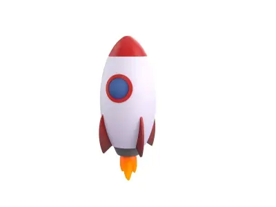 Cartoon rocket 3D model by cartoonobjects