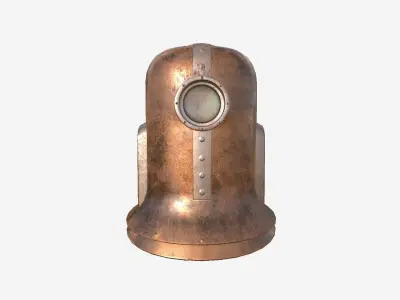 Old Diving Helmet C01 Copper - Character Design Fashion Low-poly 3D model