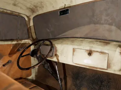 Rusted 1950s Pickup Wrecker Game-Ready 3D Model Low-poly 3D model