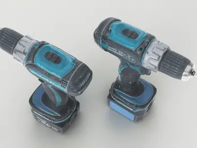 Drill Electric Used Makita Low-poly 3D model