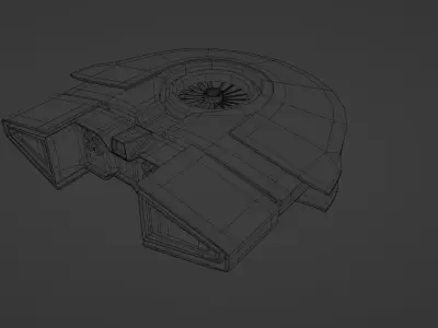 Space ship magnolia Low-poly 3D model