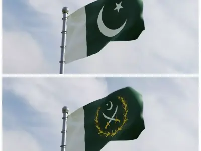 Animated Pakistan Flags 3D model