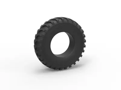 Military truck tire 3 Scale 1 to 10 3D print model