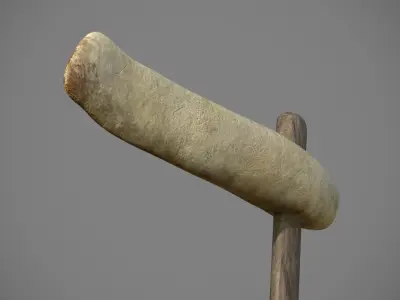 Stone Age Bone Axe Detailed Low-poly 3D model
