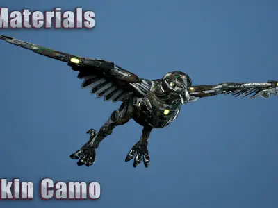 SciFi Falcon Low-poly 3D model