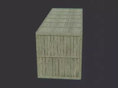 Military Green Cargo Crate Low-poly 3D model