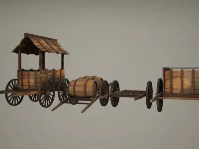 Cart Asset Low-poly 3D model