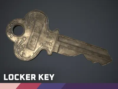 Locker Key Low-poly 3D model