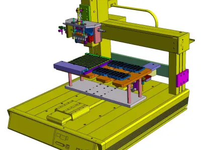 Automatic spacing tray loading machine 3D model
