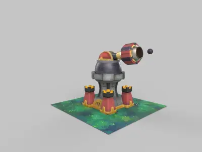 Canon tower Low-poly 3D model