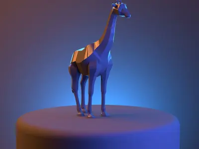 low poly giraffe 3D model purchase