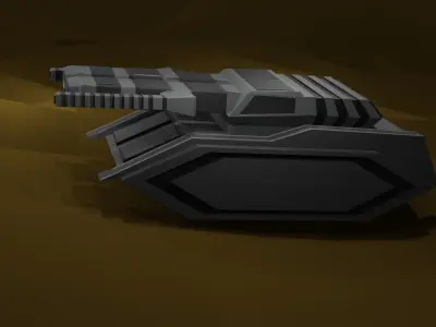 Space cannon Low-poly 3D model