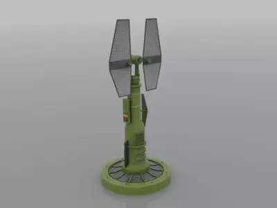 Sci fi radar tower Low-poly 3D model